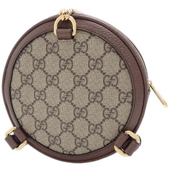 Gucci Ophidia Supreme Rucksack Leather Ebony Beige Gold GG Mini Bag Shoulder Bag - Picture 2 of 6